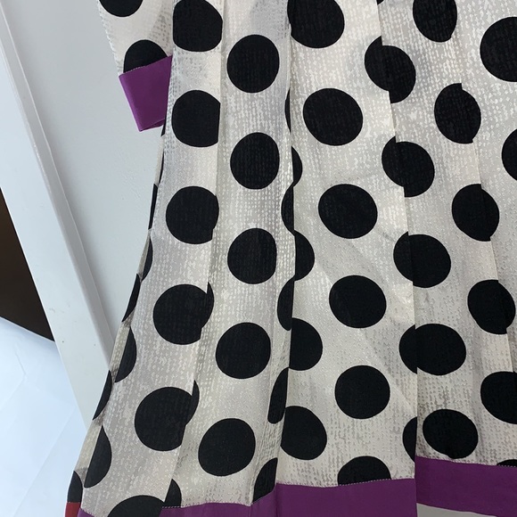 Gillian 100% silk polka dot drop waist dress - Picture 6 of 13